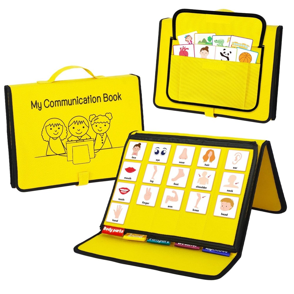 Boczif Visual Communication Book, Nonverbal Board, Yellow
