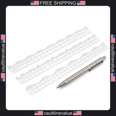 3 Pack 12 Inch Acrylic Deckle Edge Rulers 12in Paper Tearing Tool for Scrapbook