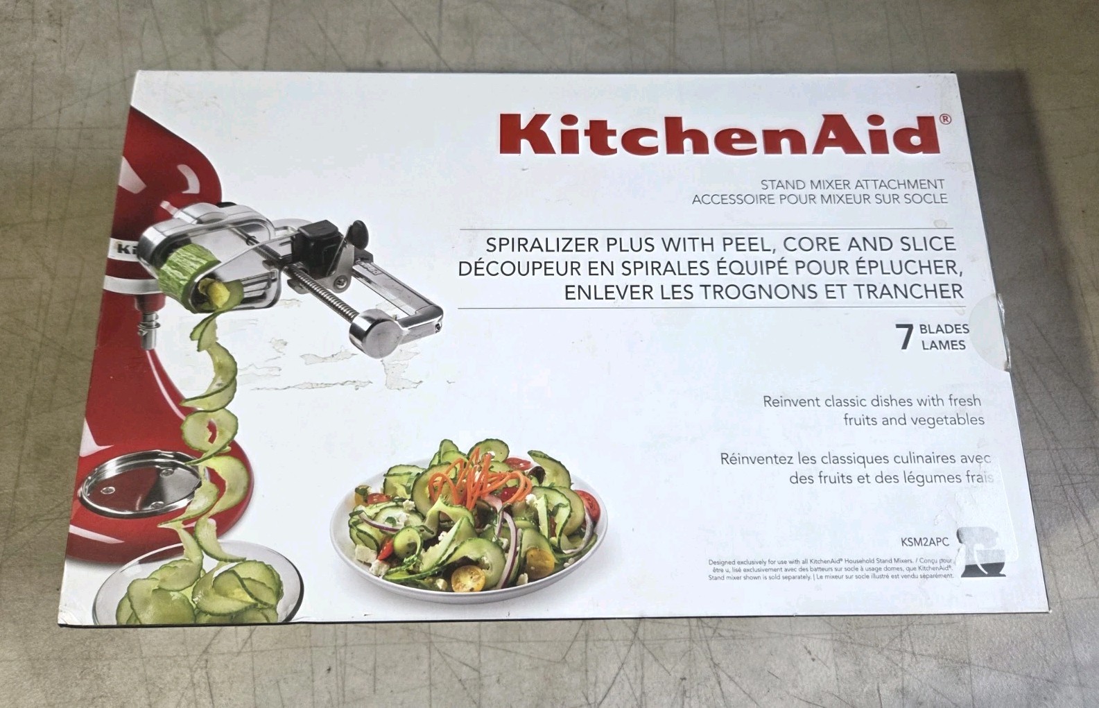 KitchenAid Spiralizer Plus w Peel Core & Slice Attachment KSM2APC Great Cond gallery