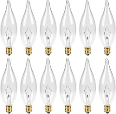 12-Pack E12 Candelabra Light Bulbs 25W, 2500K Warm White, 240 Lumen Dimmable Cha
