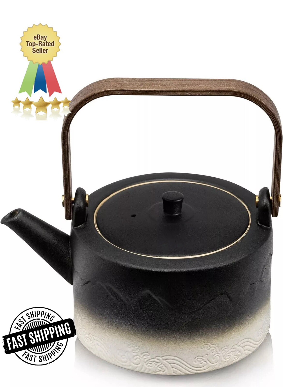 suyika Ceramic Teapot with Bamboo handle Removable Brand New gallery