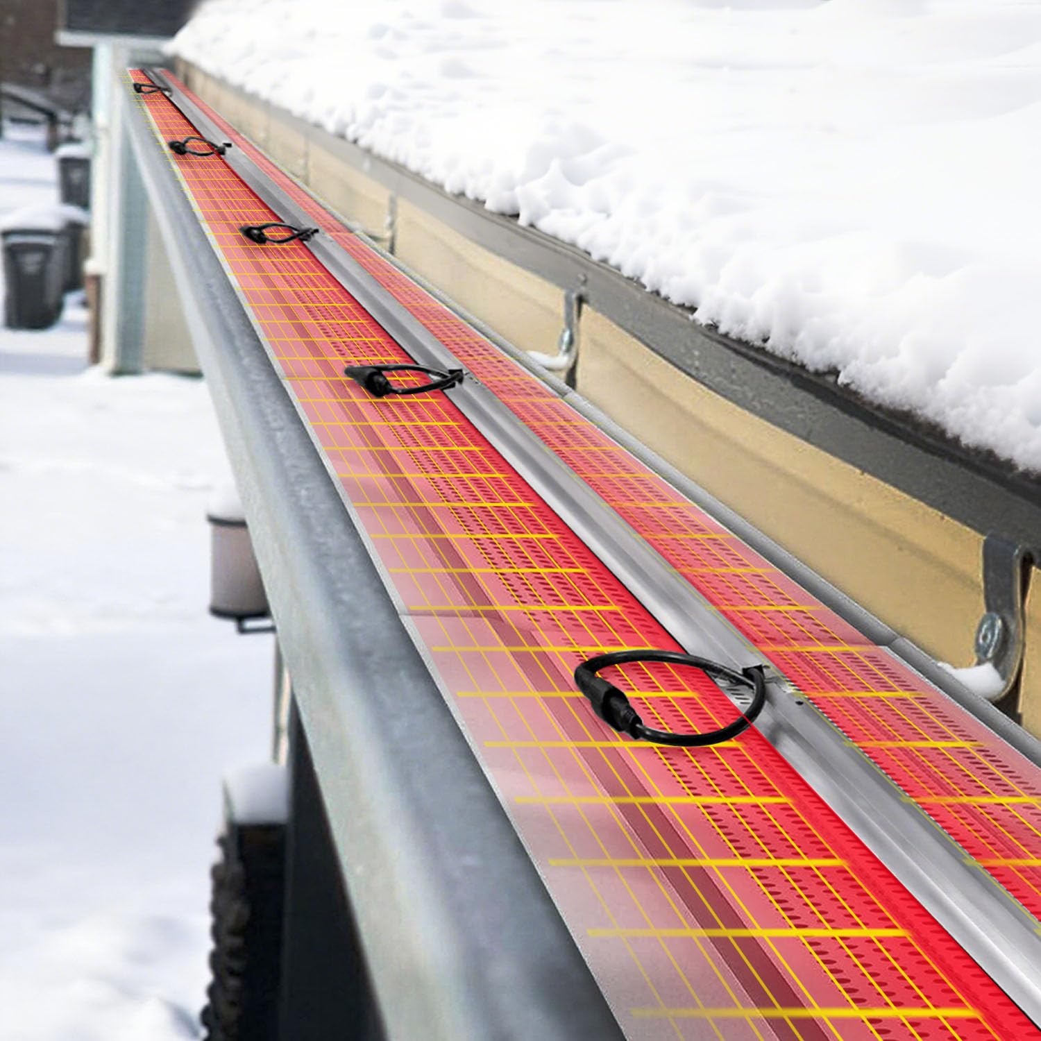 24FT Gutter Guard Heaters to Prevent Ice Dams,with Heat Cable for gallery