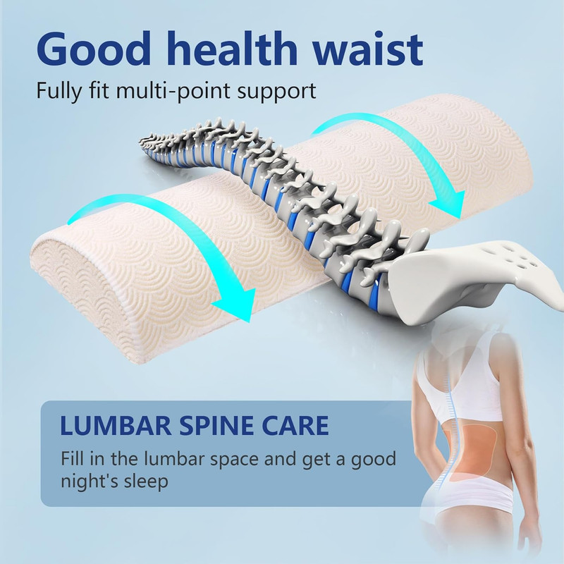 Large Memory Foam Lumbar Pillow for Back Pain Relief - 3.15"H x 23.6"L gallery