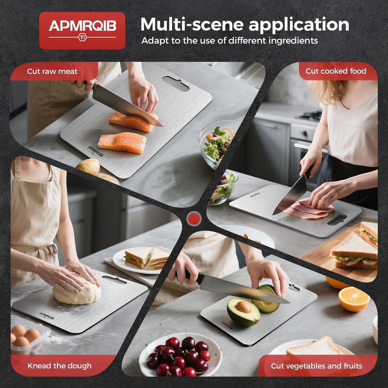 Titanium Cutting Board Set 3pc S M L 100% Pure Double Sided Non Toxic Kitchen gallery