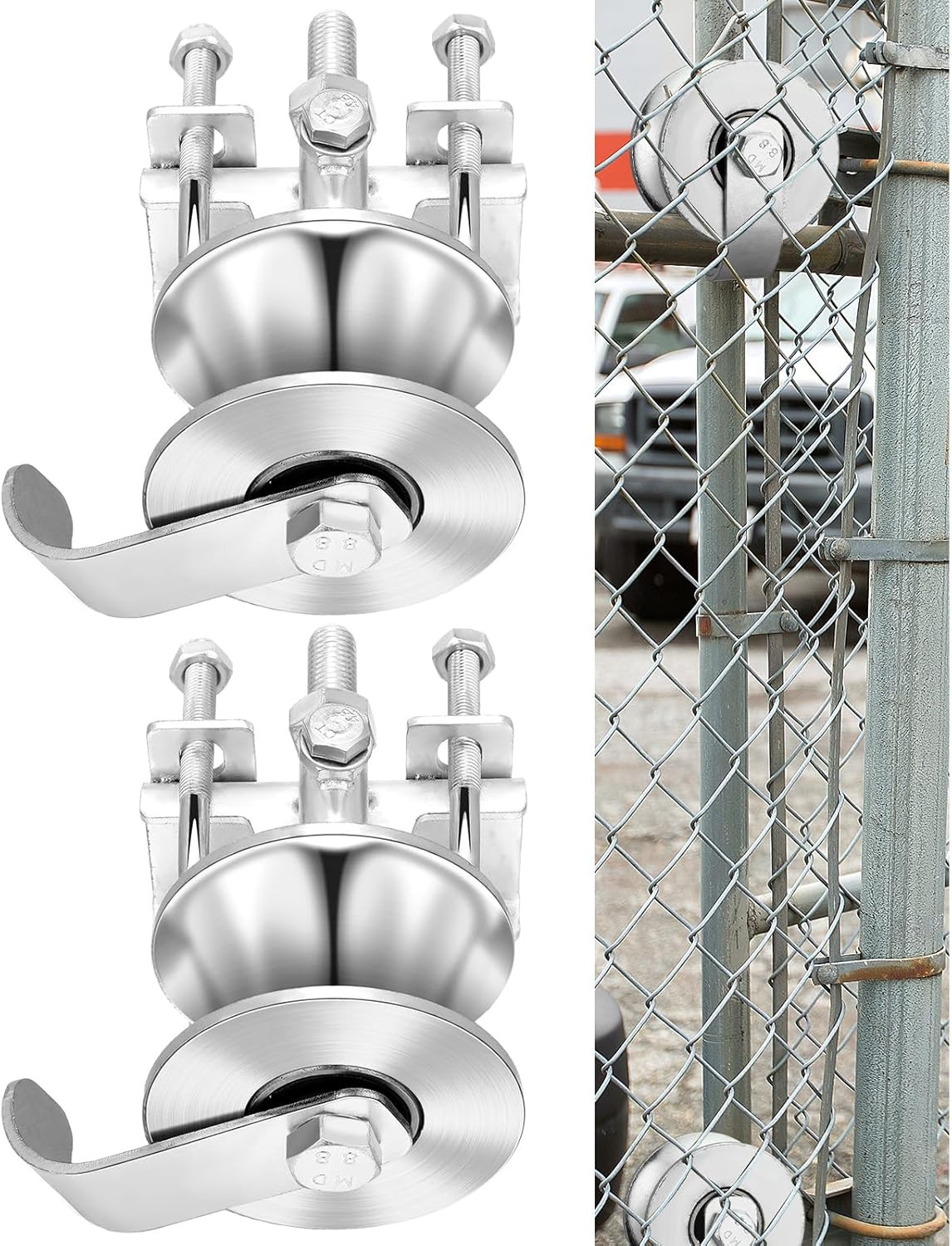 2 Pack Sliding Gate Rollers Rear Pipe Track Wheels for Chain Link Sliding Gates gallery