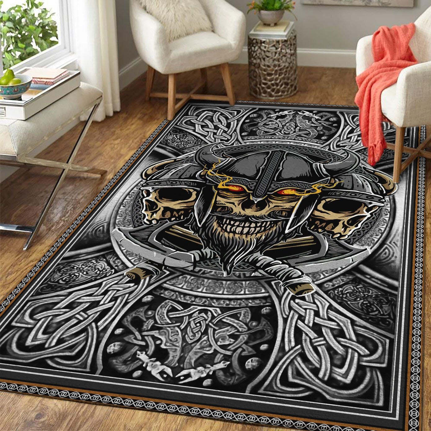 Personalized Viking Warrior Rug Regtangle Rug Carpet gallery
