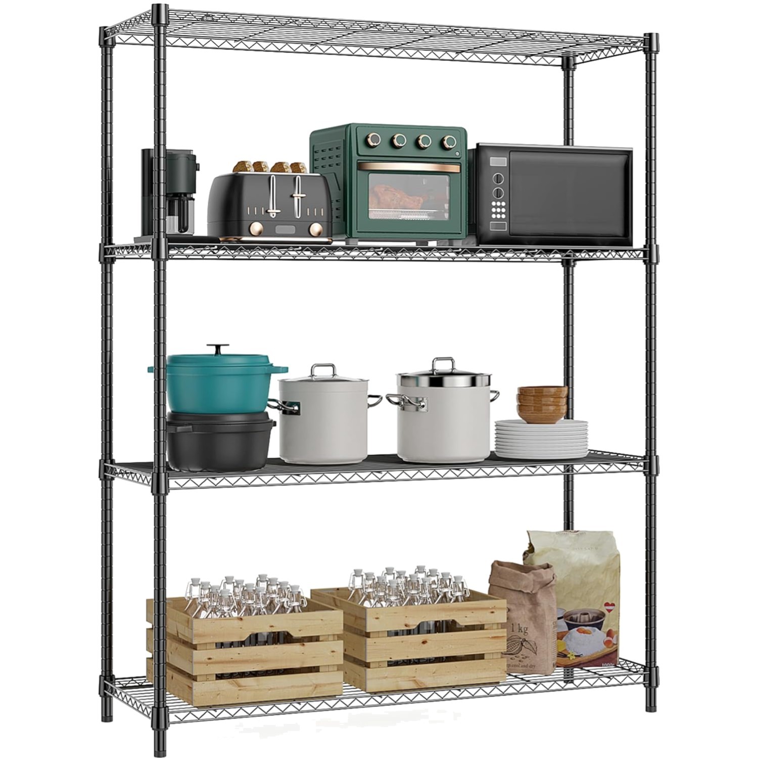 1400 lbs 4 Tier Storage Rack Metal Wire Shelving Unit, Storage Standing House... gallery