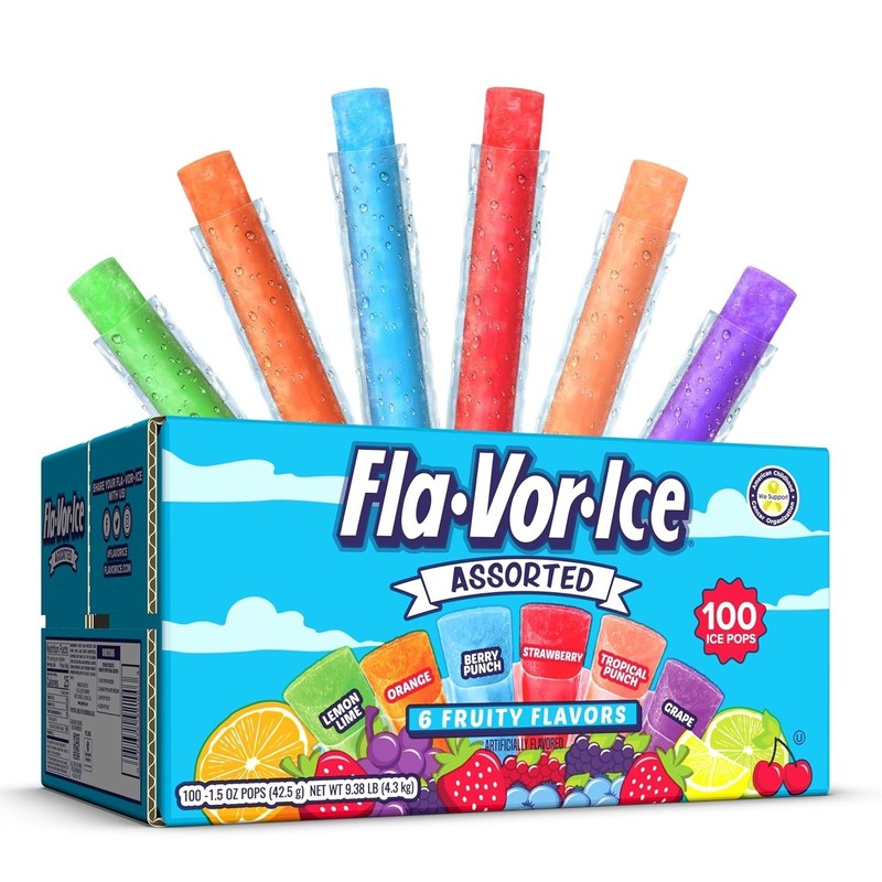 Fla-vor-ice 100 Count Assorted Popsicle Variety Pack - Refreshing Summer Treat gallery