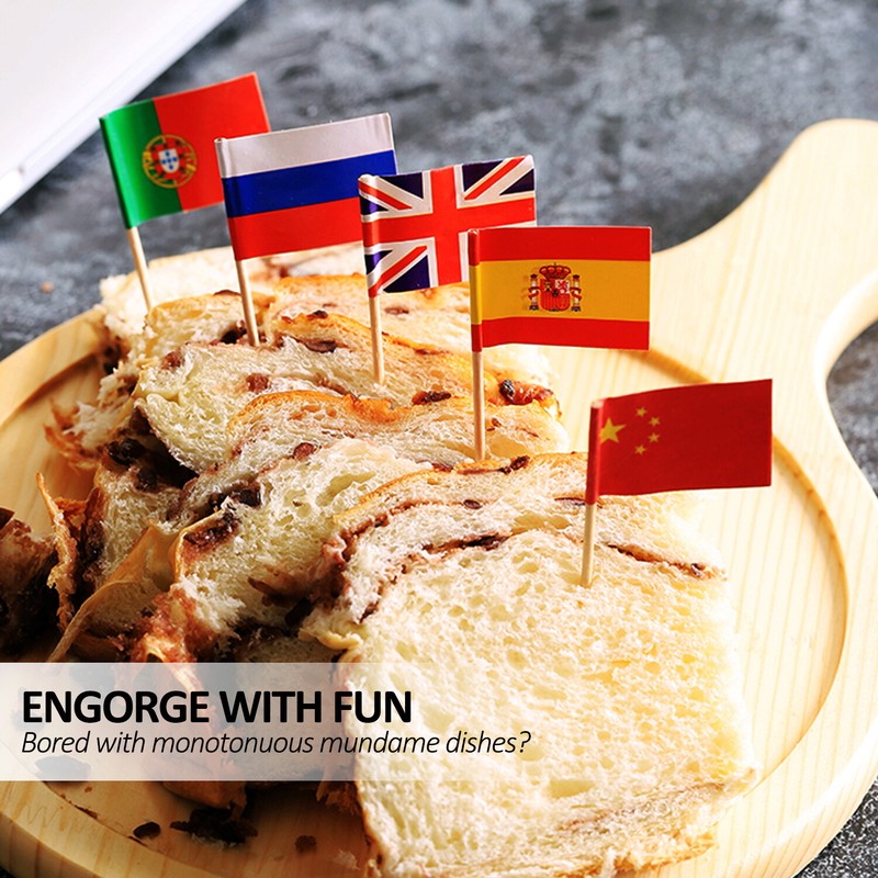 Anley Assorted 100 Different Countries Toothpick Flag Double Sided & Smooth Pick gallery