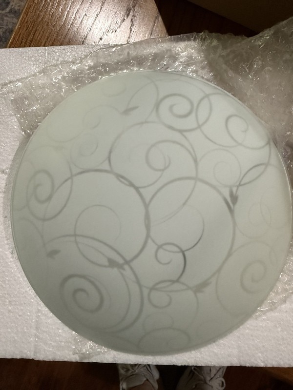 Intertek White Flush Mount Ceiling Light Round Glass Swirl Shade 9.87" ETL gallery
