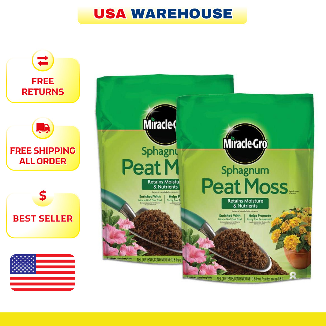 Sphagnum Peat Moss, 8 Qt., for Containers and In-Ground Soil (2-Pack) gallery
