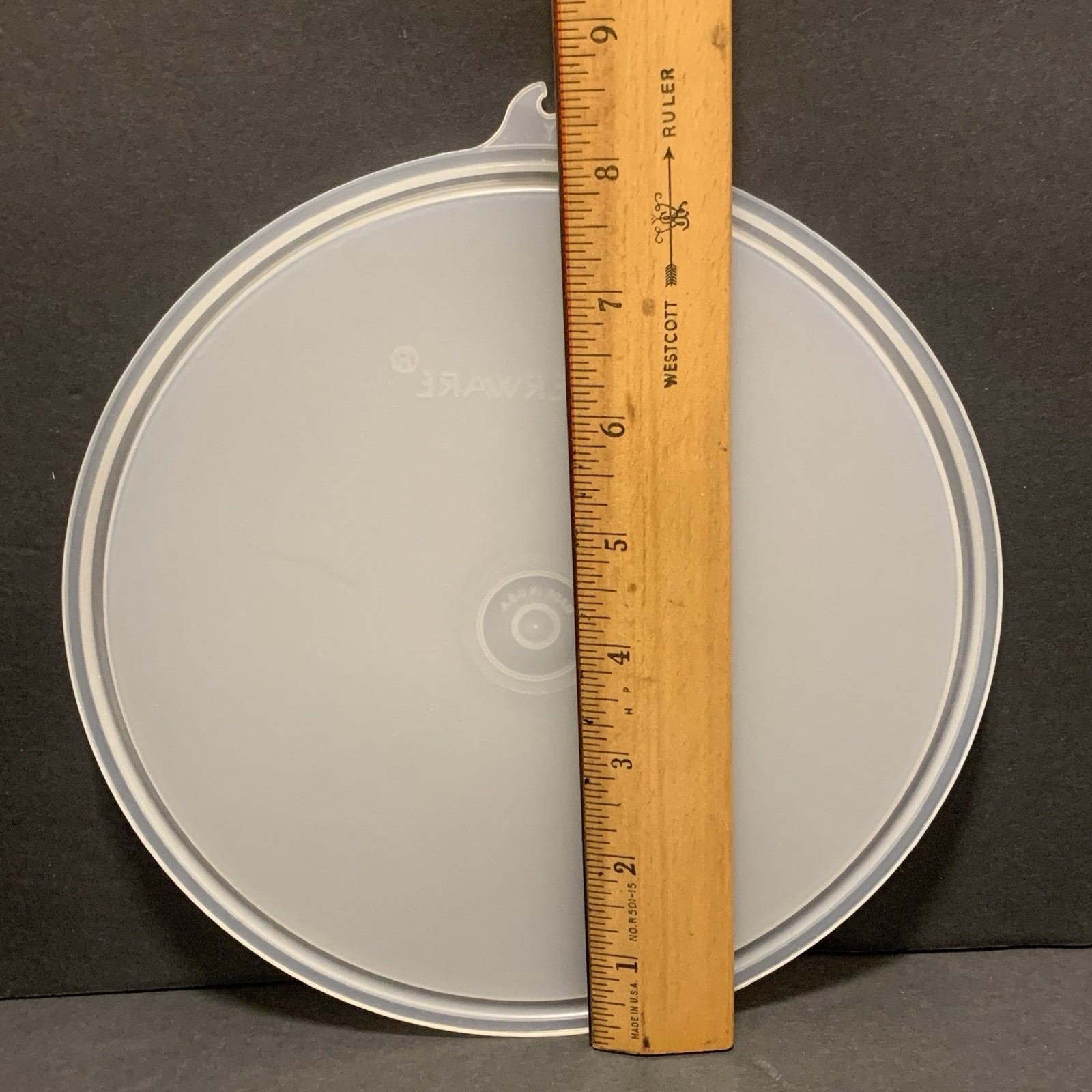 Tupperware 229 Replacement Round Sheer Seal Lid 8" Vintage Frosted White gallery