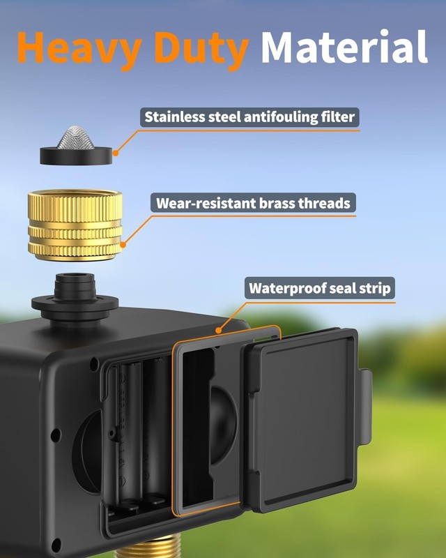 Diivoo Brass WiFi Sprinkler Timer 2 Zone, Smart Water Timer for Garden Hose Remo gallery