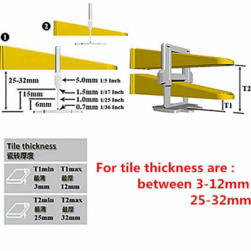 1-1.5-2-3mm Tile Leveling System Clip/Wedge/Pliers Floor Wall Spacer Tiling Tool gallery