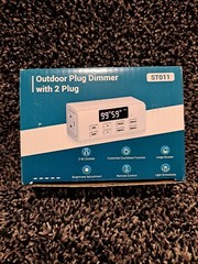 Outlet Timer & Dimmer – Indoor/Outdoor 2 Plug Customizable Adjustable w/ Remote