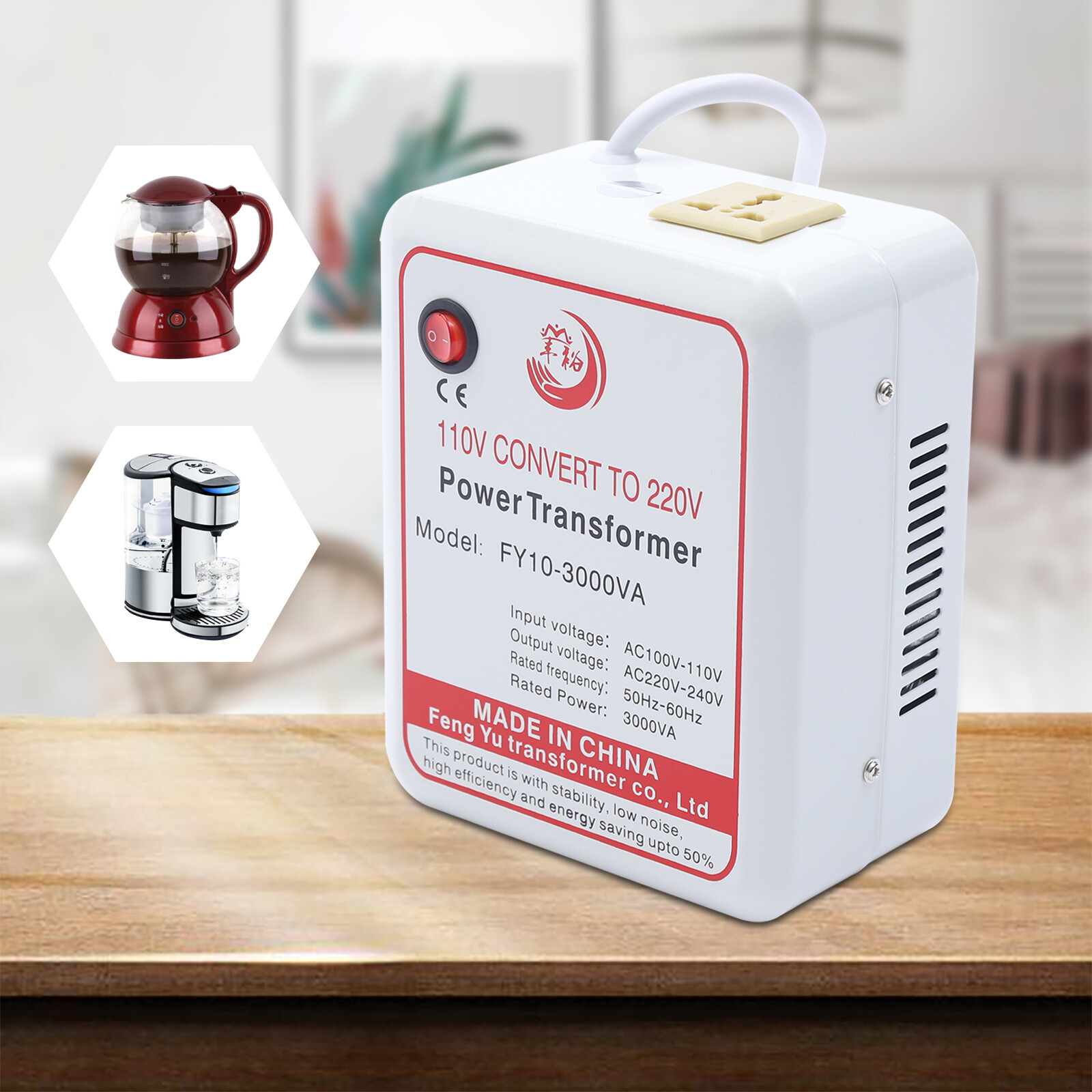 3000VA Voltage Converter 50Hz-60Hz Transformer W/ 1.2m Power Cord, US Standard gallery