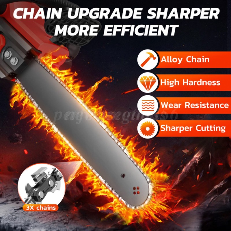 12/16" Cordless Chainsaw Brushless Electric Handheld Chain Saw w/Battery&Charger gallery