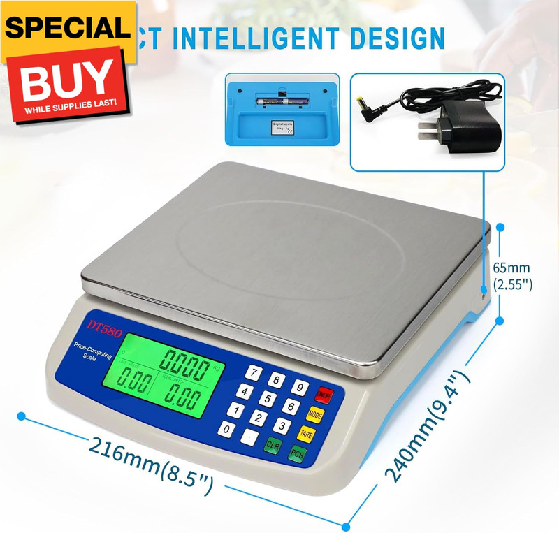 Large Digital Kitchen Scale 30KG Commercial Food Scale 66LB for Baking Bread Mea gallery