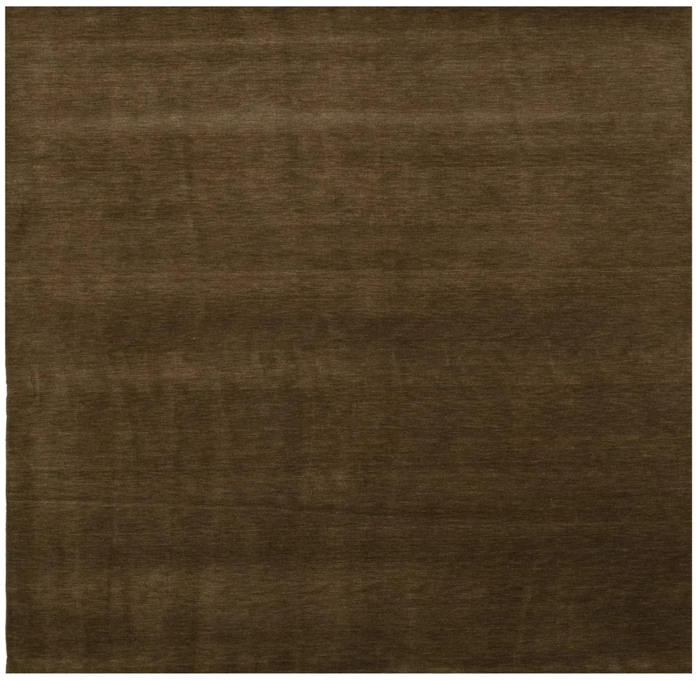 Solid Brown Hand-Loomed 8X8 Gabbeh Wool Rug Oriental Home Decor Carpet