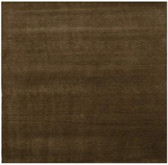 Solid Brown Hand-Loomed 8X8 Gabbeh Wool Rug Oriental Home Decor Carpet