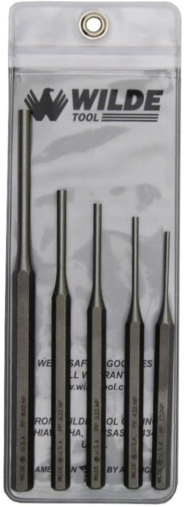 Wilde Tool 5 Pc Pin Punch Set MADE IN USA 3/32 – 1/4” Inch Gunsmith Machinist gallery