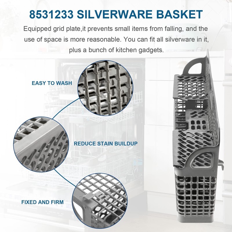 Universal Dishwasher Silverware Basket Replacement for Whirlpool & Kitchenaid - gallery