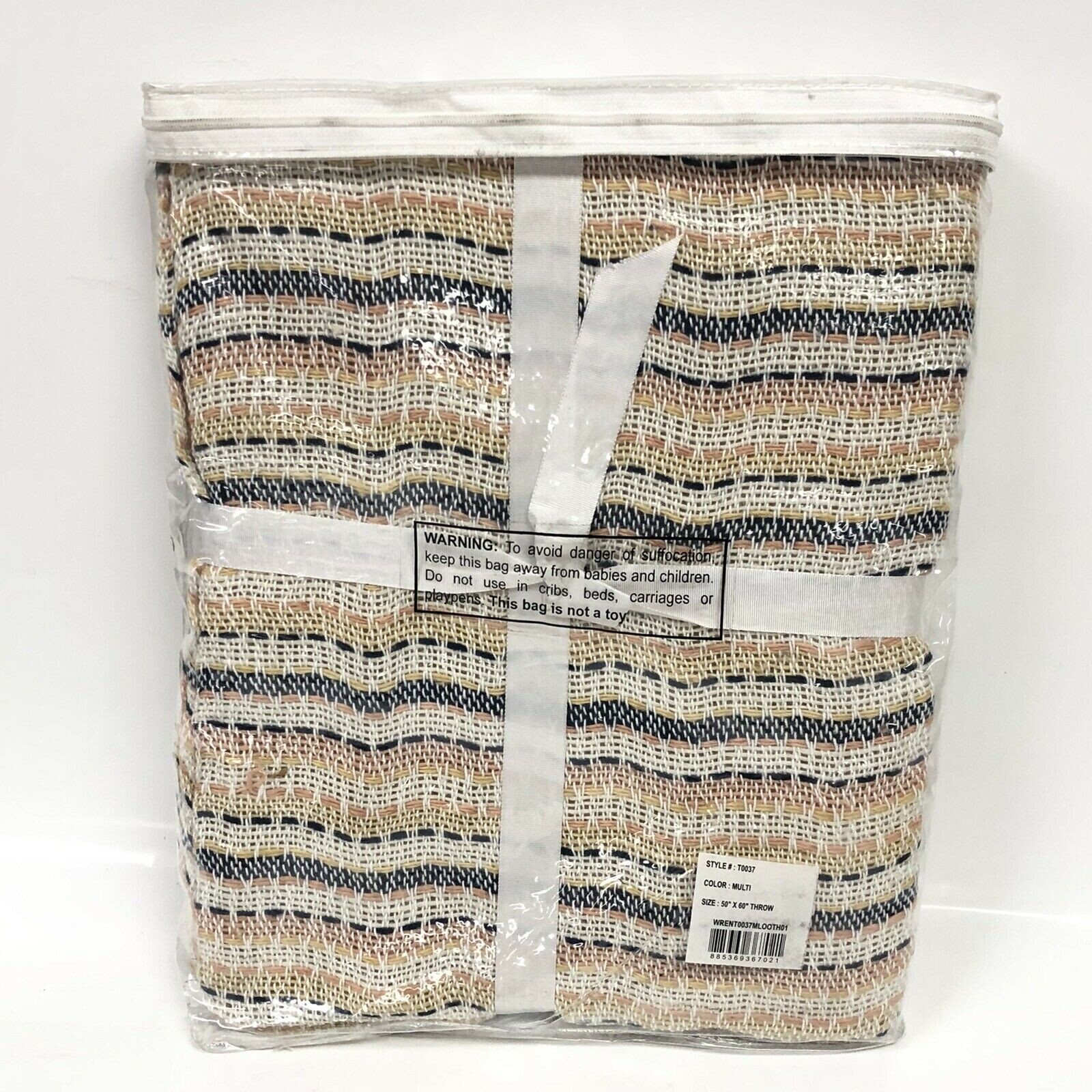 New Loloi Wren Collection Multi-Colored Handcrafted 50"x60" Throw New gallery