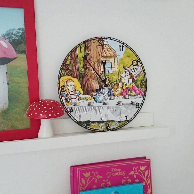 Alice Backwards Hanging Wall Clock Tea Party Novelty Gift Home Decoration gallery