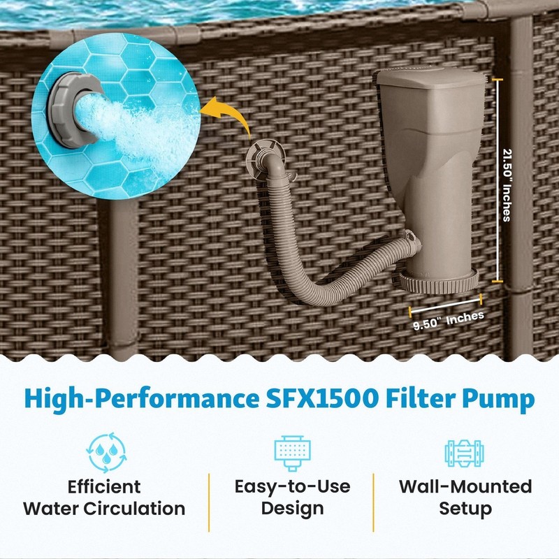 Funsicle 1500 Gallon SkimmerPlus Filter Pump System for Above Ground Pool, Gray gallery