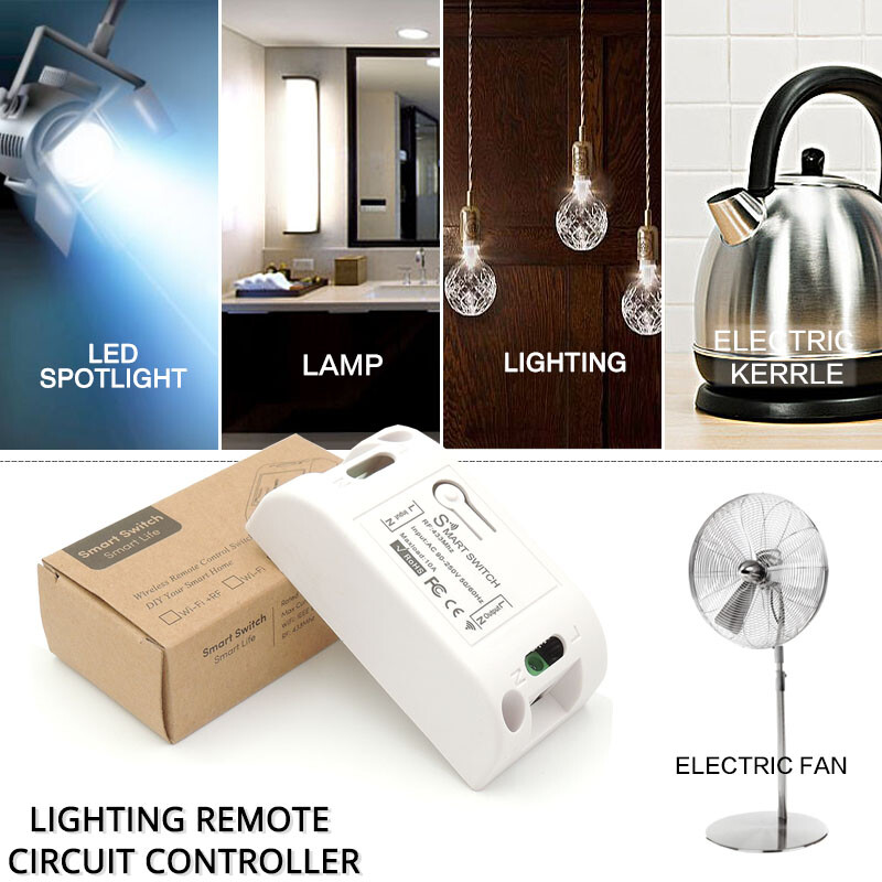 110V-220V Wireless RF Smart Switch Module + 433mhz Wall Panel Transmitter Remote gallery