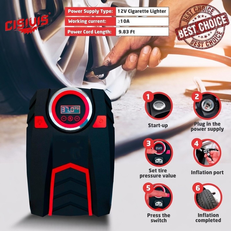 Car Tire Air Pump Inflator Compressor Digital Electric Auto Portable 150PSI 12V gallery