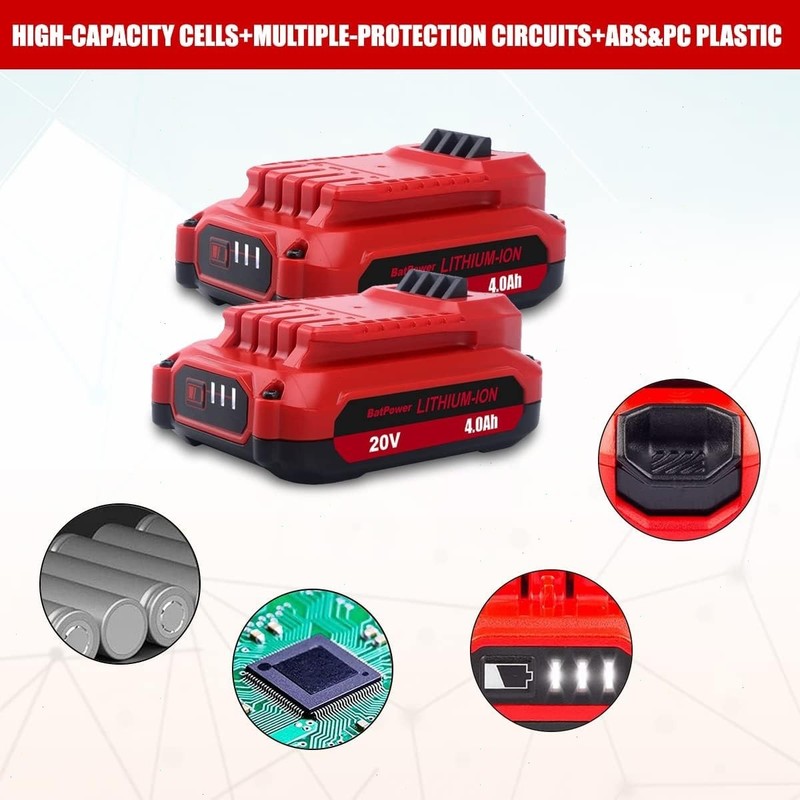 2PACK 4.0 For Craftsman V20 20 Volt MAX Lithium Battery CMCB204 CMCB202 CMCB201 gallery