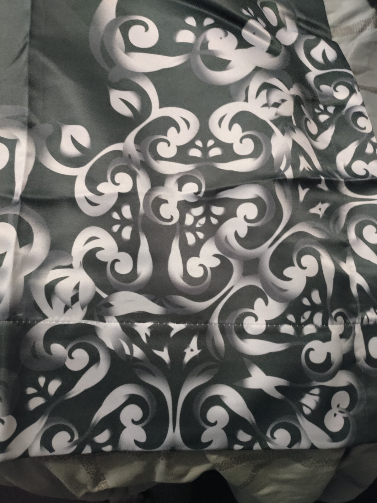 2 Panel Set Floral Gray 100% Polyester Opaque Modern Curtains 108x108 in gallery