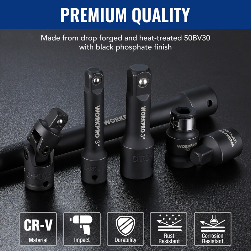 WORKPRO 18PC Drive Tool Accessory Set Socket Adapter Extensions Socket Accessory gallery