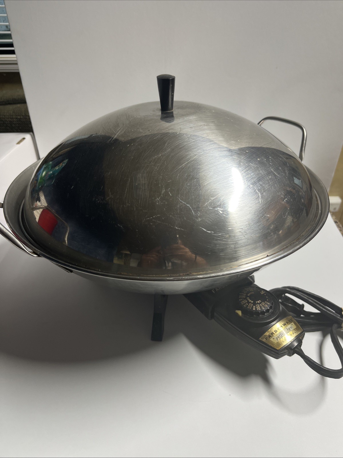 Vtg Farberware Stainless Steel Electric Wok 303 Heat Rack Works gallery