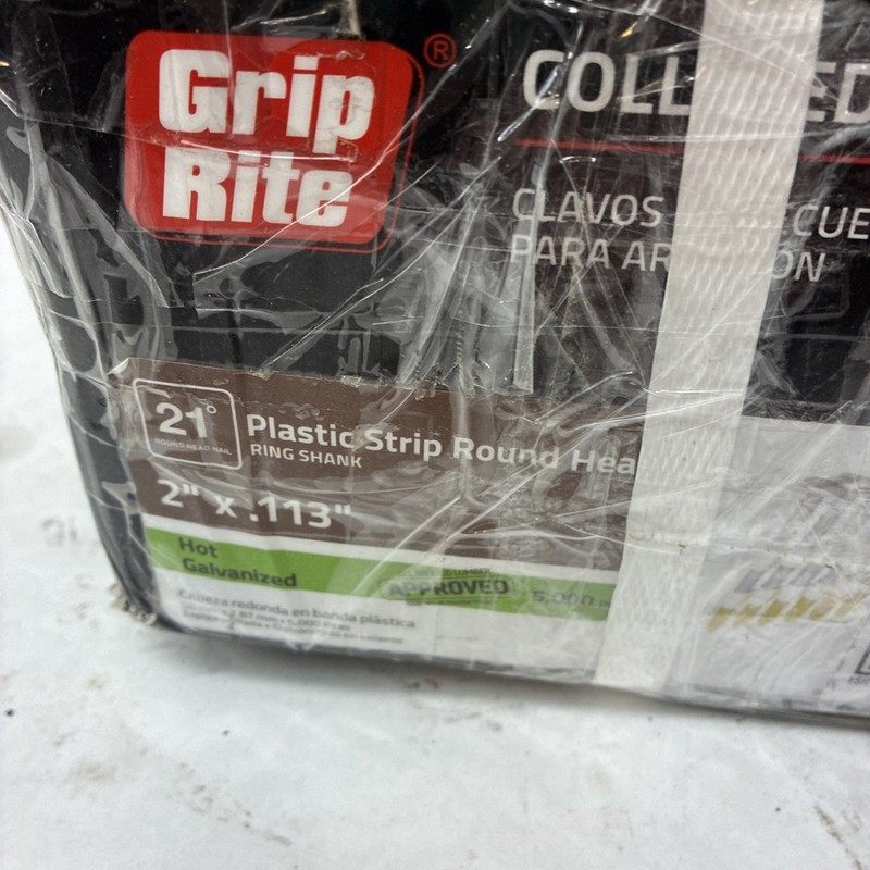 Grip Rite Galvanized Ring Shank Nails Plastic Exterior 0.113" x 2" Qty 5,000 gallery