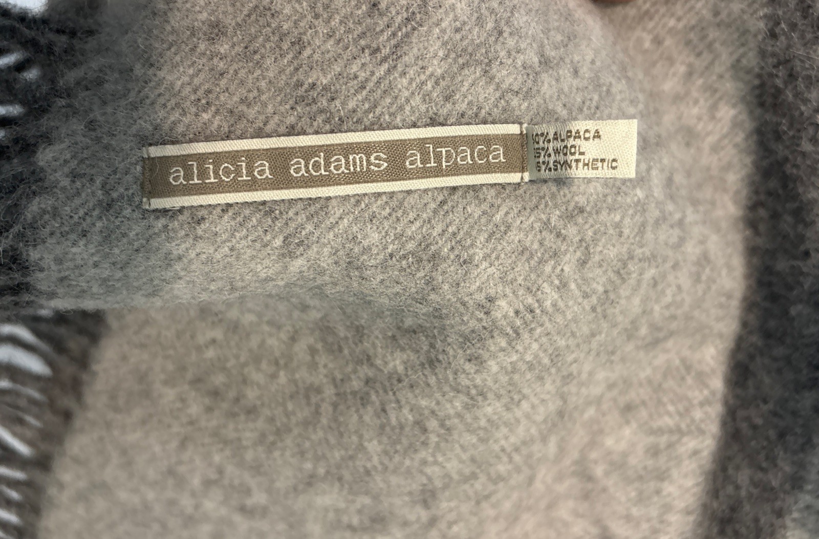 Alicia Adams Alpaca Throw Blanket Gray Stripe 50x60 Wool Blend gallery
