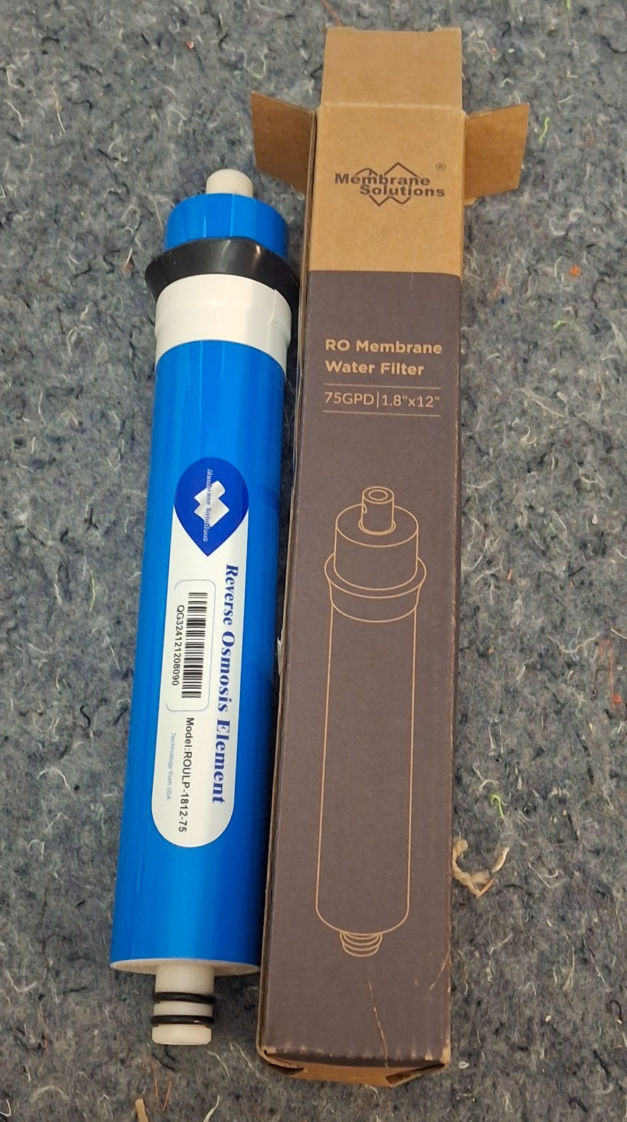 Membrane Solutions Reverse Osmosis Element Water Filter RO 75GPD 1.8" x 12" gallery
