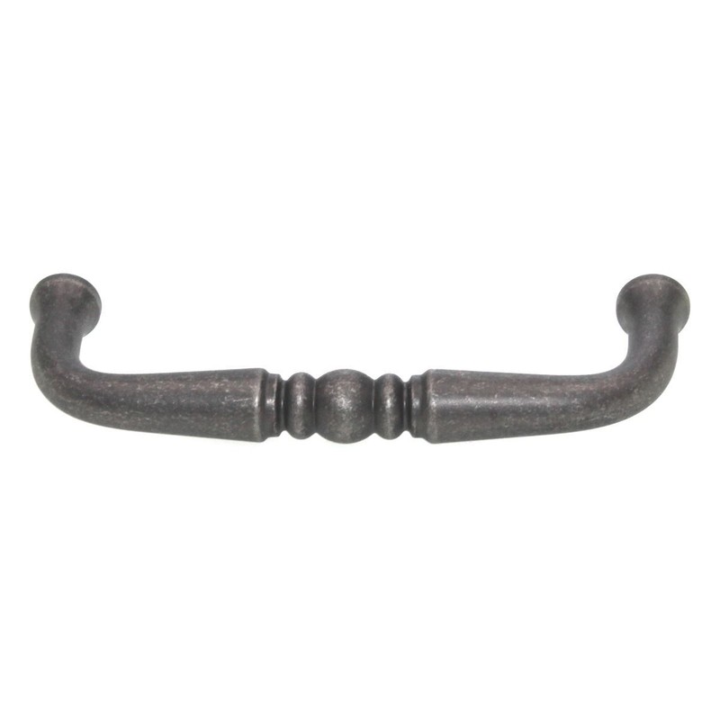 Belwith Period Brass Solid Brass Cabinet Arch Pull 3" Ctr Tumbled Silver Q669 gallery