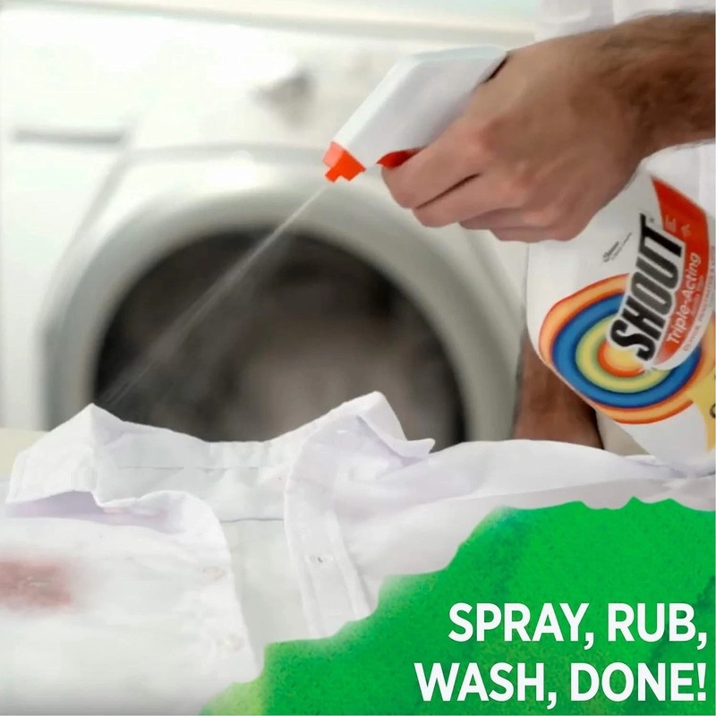 Shout Active Enzyme Laundry Stain Remover Spray, Triple-Acting Formula Clings... gallery