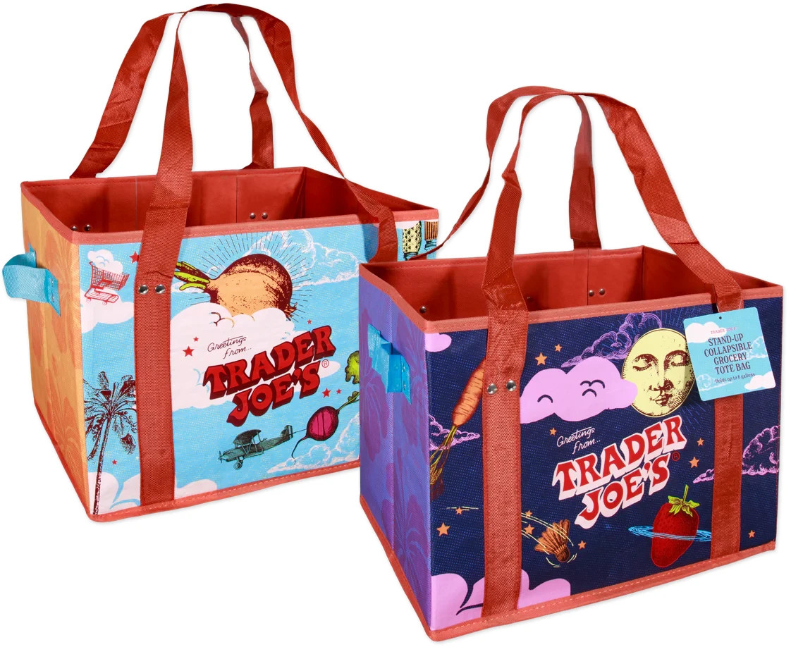 1 Trader Joe’s Stand Up Collapsible Tote Bag Moon Sky Limited New With Tags gallery