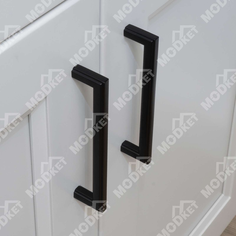 Solid Matte Black Cabinet Pulls Knobs Handles Kitchen Bath Drawers Hardware gallery