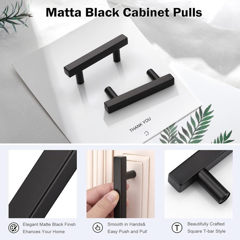 Square Cabinet Handles Modern Stainless Steel Drawer Bar Door Pulls Hardware LOT gallery