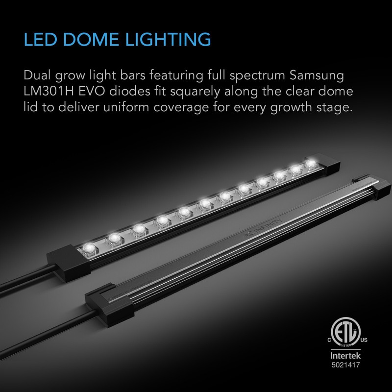 Large Humidity Dome Germination Kit with Heat Mat and LED Grow Light Bars, 6x12 gallery