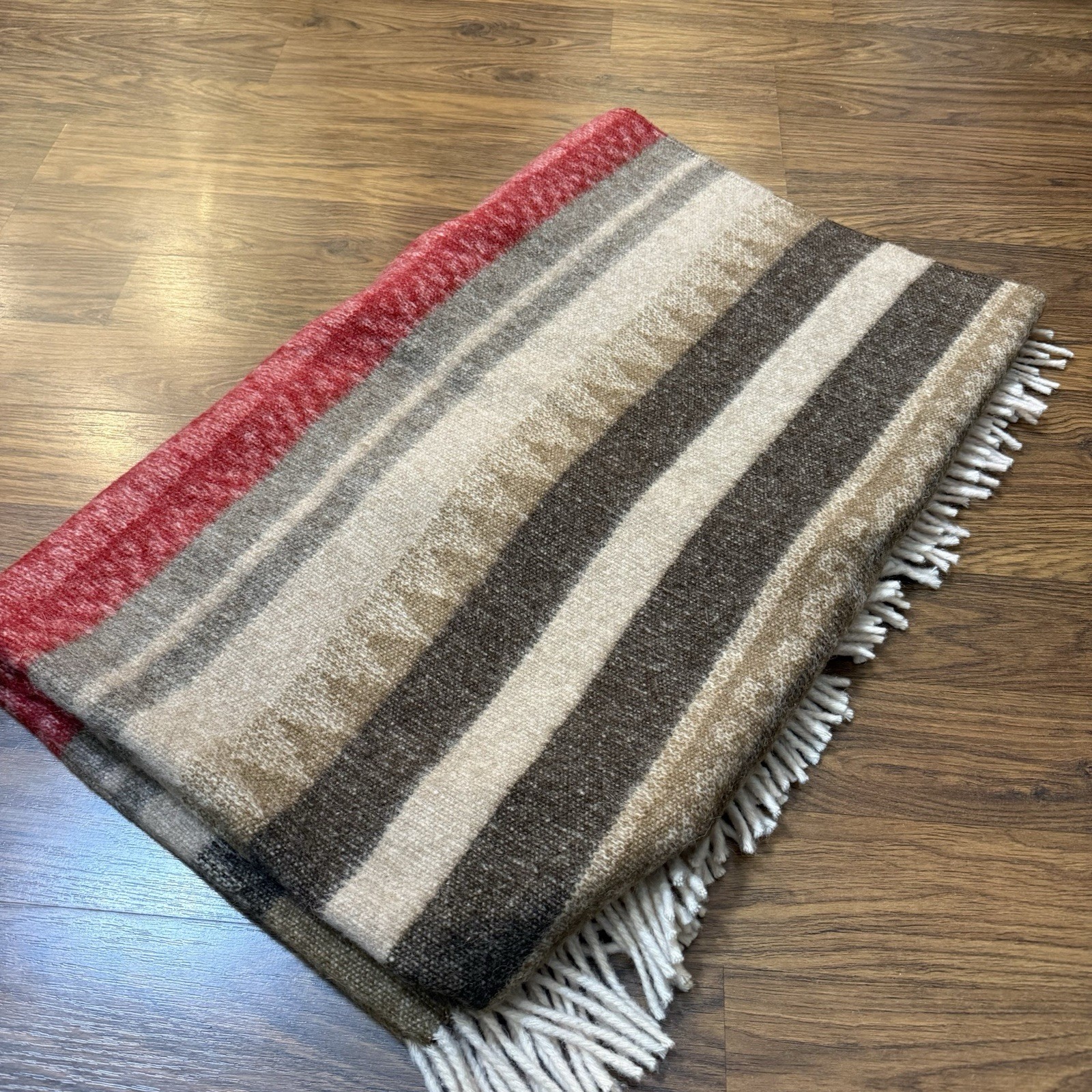 Classic Alpaca Wool Blanket Throw Made in Peru Striped Boho Fringe 55/45 Blend gallery