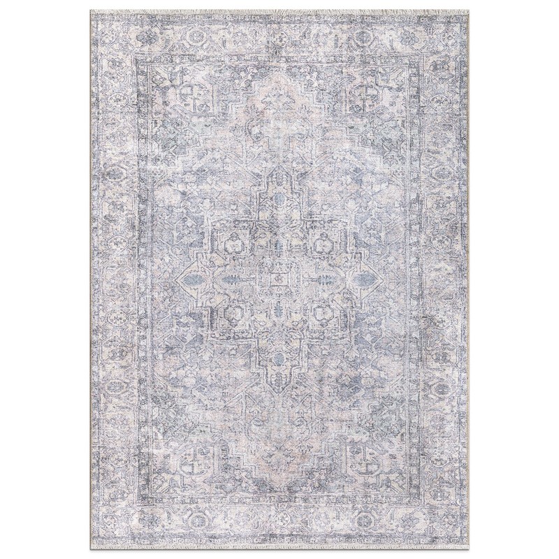 Rugshop Area Rug Transitional Distressed Vintage Machine Washable Rugs Blue 3x5 gallery