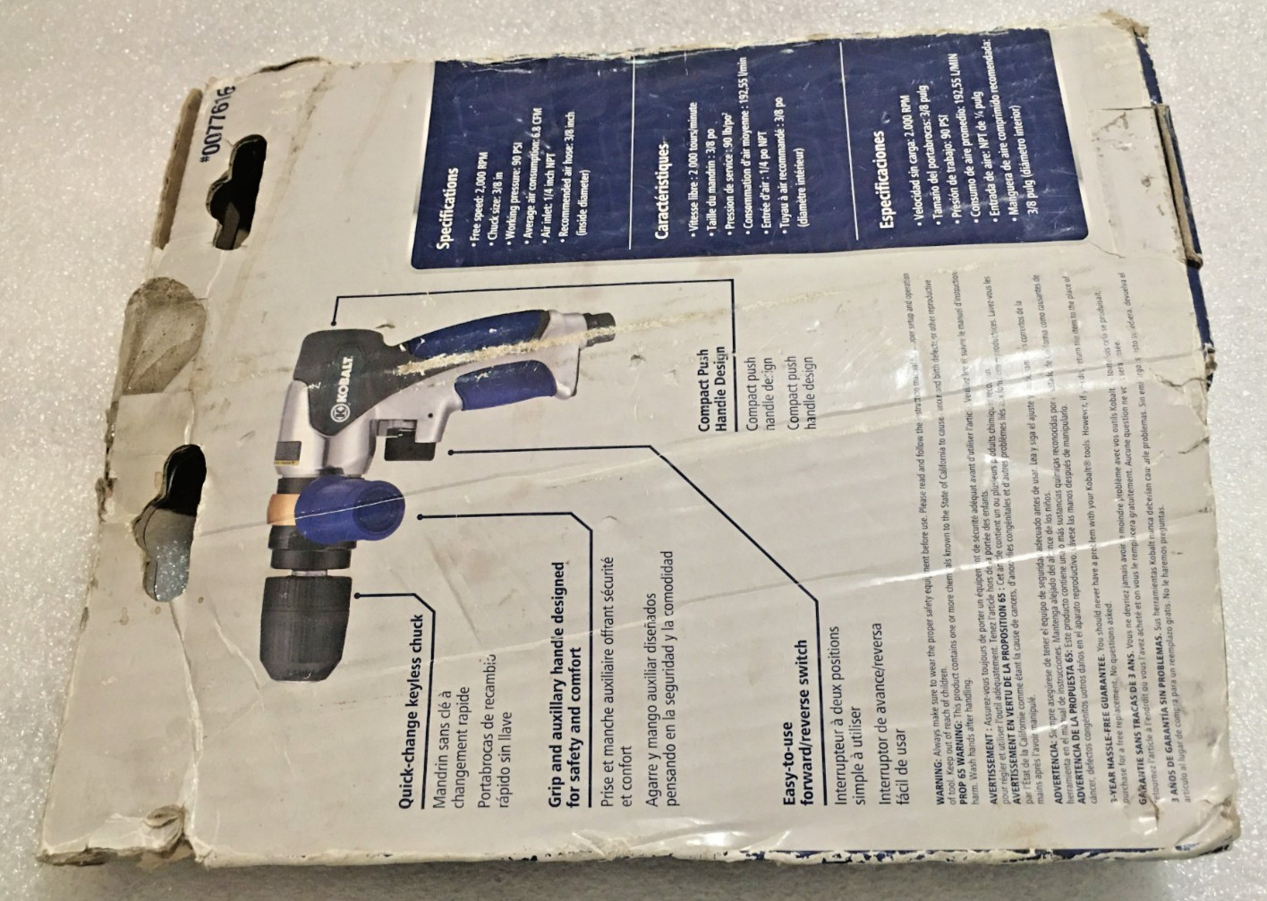 Kobalt SGY-AIR136TZ Forward/Reverse Rocker Switch Air Drill. gallery