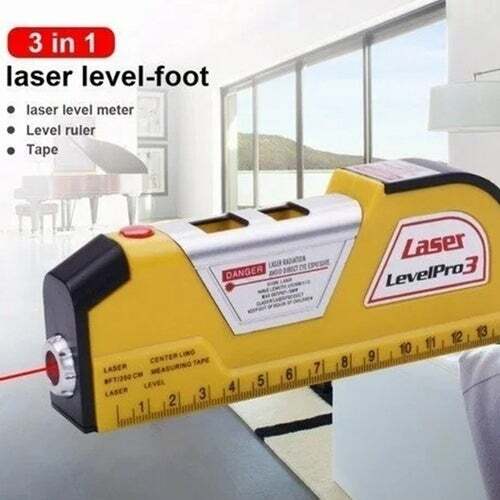 Laser Level Horizontal Vertical Line Measure Measuring Tape Ruler Meter Tool gallery