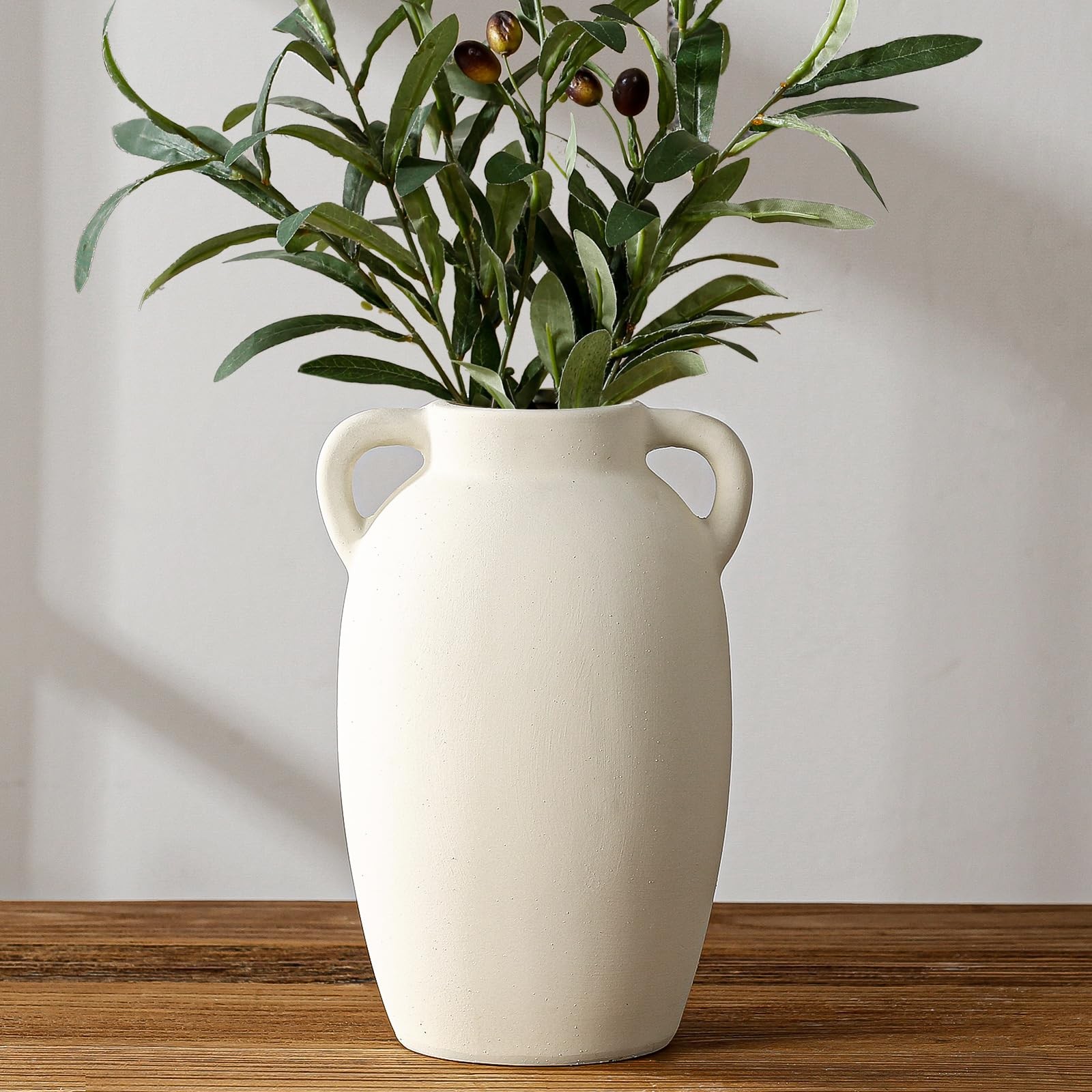 White Ceramic Vase-Boho Decorative Vase,Terracotta Tall Vases Decorative Pott... gallery