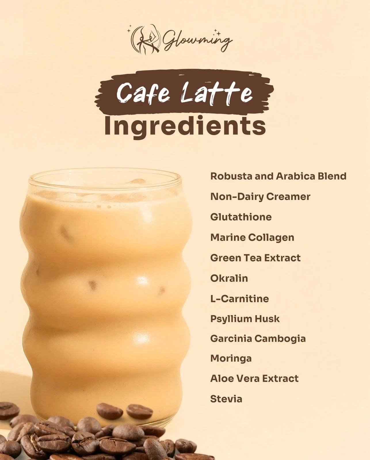 Cris Cosmetics Glowming - CAFE LATTE COFFEE , POMEGRENATE JUICE, capsule BUNDLE gallery